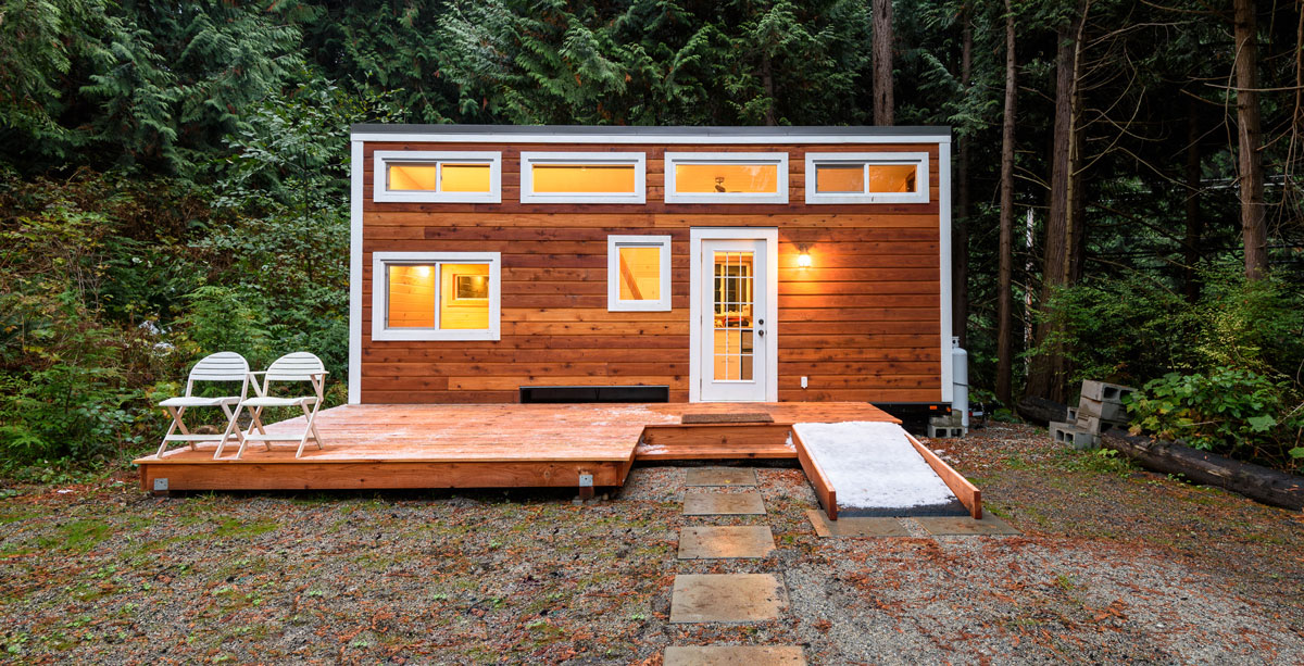 Small wooden cabin house